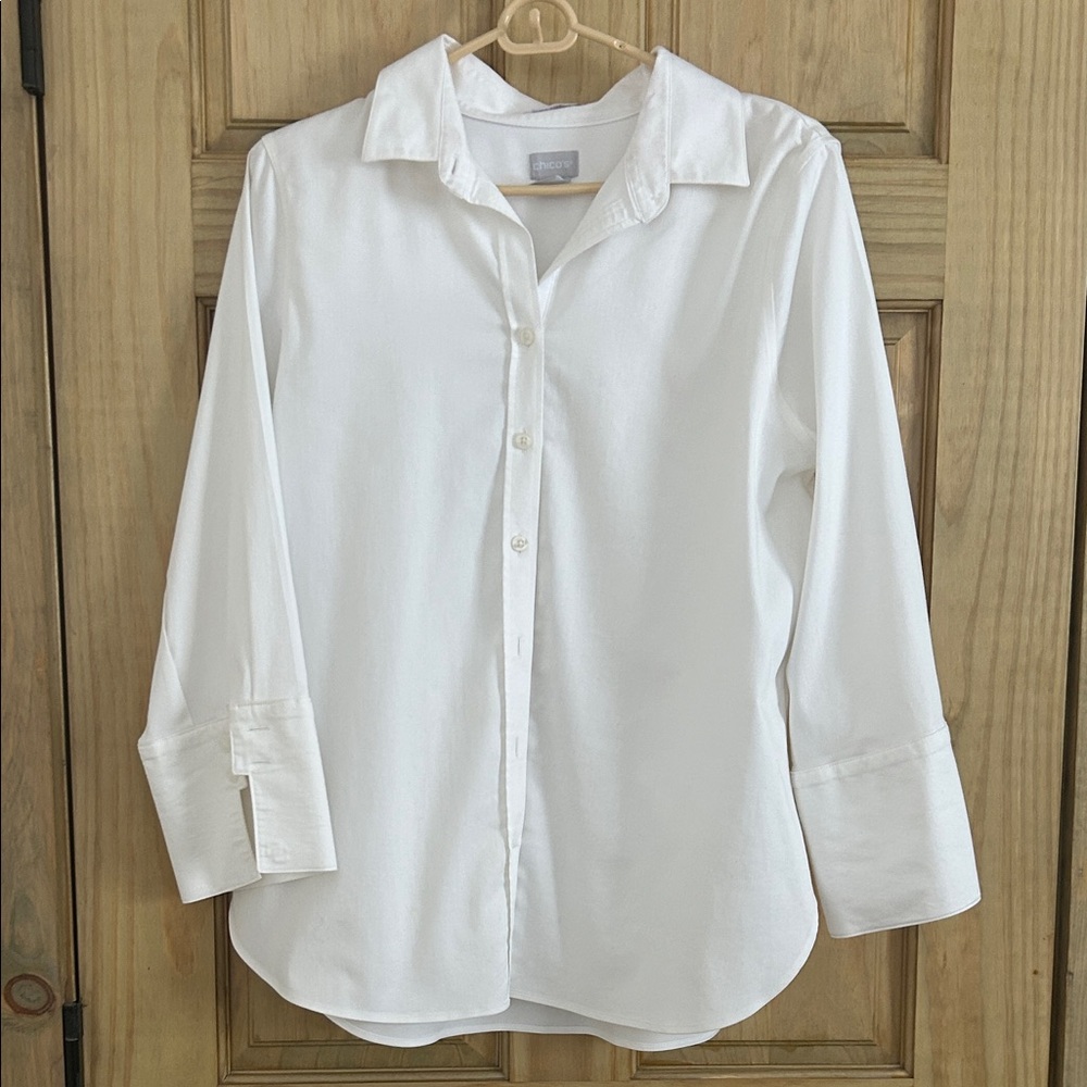 Chico's Crisp White Button Down Shirt